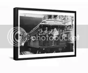 1915 guys on train Williamsburg Bridge Framed Photo