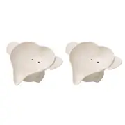 2PCS Soap Dish Kid Friendly Elephant Soap Organiser Safe Wheat Straw and Food Grade PP Soap Draining Holder Pink