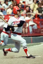 Carl Yastrzemski Boston Red Sox swings and watches the flight of h- Old Photo 3