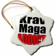 3dRose Krav Maga Addict 3 inch Snowflake Porcelain Ornament