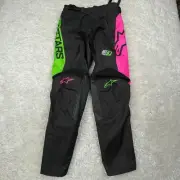 Alpine Stars Pants Youth 26 Neon Racer Compass Dirtbike Gear MX Motocross Kids .