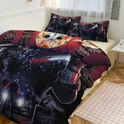 Bed Sheets g660 Jason Voorhees Print Bedding Set Pattern Duvet Cove Set 3 Pieces 1 Quilt Cover And 2 Pillowcases for Women Men Teens tq660 Bed Sheets
