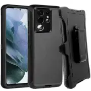 For Samsung Galaxy S20 S20+ Plus Ultra 5G Shockproof Defender Black Case w/Clip