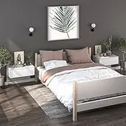 Wall Mounted High Gloss Nightstand Bedside Cabinets 2 pcs for Bedroom, Living Room Decor, Floating Night Stand Storage Table Furniture
