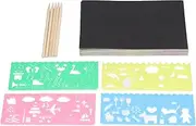 Scratch Paper Set DIY Handicraft Simple Portable Scratch Painting Paper Art Set Toys for Children Best for Enhancing Kids Hands On Ability and Attention