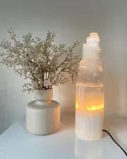 Selenite Crystal Tower Lamp Large 35 cm x 1 (SN039)