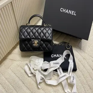 [二手] Chanel cf handle mini coco 20cm 淡金黑