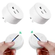 Wireless Wall Switch Remote Control Outlet No Wiring 500ft for Plug in Light × 2