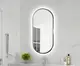 鏡子 60*90CM三色變光 北歐LED帶燈鏡 橢圓鏡 裝飾鏡 浴室鏡 創意梳妝鏡玄關鏡 (7.9折)
