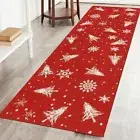 Christmas Runner Rug 2x6 ft Non Slip Low Pile Christmas Rug Christmas Red