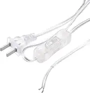 uxcell Lamp Cord with On/Off Switch Power Wire 1.8M/6ft Clear Replacement Lamp Repair Part 2Pcs