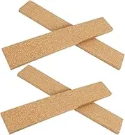 BUTIFULSIC 4pcs Self-Adhesive Cork Bulletin Strips for Walls Memo Board Bars for Photos and Notes Material Easy to Install Office Decoration