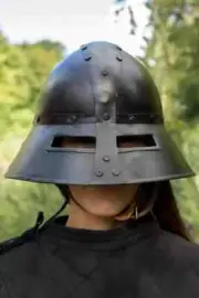 18" Gauge Steel SCA Medieval Guardsman Helmet Knight Dark Warrior Kettle Helmet