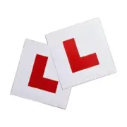 2 x FULL SIZE MAGNETIC LEARNER 'L' PLATES - EASY TO APPLY AND REMOVE