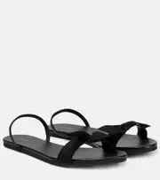 [The Row] The Row Bow leather slingback sandals AU 10 black