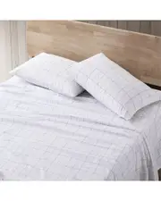 Nautica Northern Plaid 4Pc Grey Sheet Set