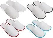 Ciieeo 4 Pairs Spa Slippers: Non-slip Disposabl Hotel Guest Slippers For Men And Women Home Hotel Spa Travel Use