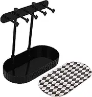 Veemoon Jewelry Holder with Ring Tray Earring Organizer and Display Stand for Bracelets and Watches Minimalist Design Black for Easy Access and Showcase of Your Jewelry