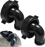 TonGass (2-Pack, 1-1/2" x 3/4", Black) T01-0091VP RV Swivel Drain Hose Connector 90° Drain connector for Draining Grey-Water Tanks Camper Sewer Adapter RV Water Drains Valve Parts & Accessories