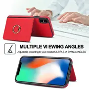 IPhone X/IPhone XS Case With Card Holder,Military Grade Drop Protection,Durable Shockproof Cover-Red