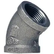 1" Elbow 45° Female/Female Galvanised Malleable Iron Pipe Fitting BSP