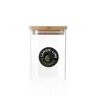Lemon & Lime 550ml Camden Square Glass Jar Kitchen Container Storage Bamboo Lid
