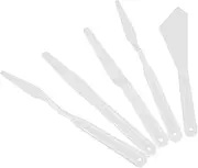 Palette Knives Set, 6pcs White Plastic Painting Spatulas, Palette Spatulas, Craft Tools with Comfortable Handle for Painting and Craft Projects