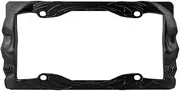 Custom Accessories 92877 Matte Black Flaming Skull License Plate Frame