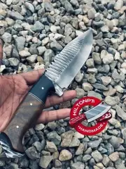 Fixed Blade Handmade High Carbon Steel Knife With Wood Handle&Real Leather Knife