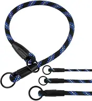 BRONZEDOG Rope Dog Choke Collar, Braided Training Slip Collars for Dogs Small Medium Large Puppy (XL - 23.6" Long)