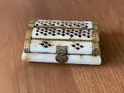 TRINKET JEWELLERY BOX VINTAGE~CAMEL BONE AND BRASS~HANDCRAFTED~RARE