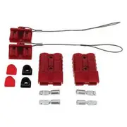 Hulk 4x4 Pkt 2 Red 50Amp Connector Kit W/2X Plastic Covers, 4X Cable Fixing Plugs - HU6941