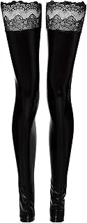 [Noir Handmade] Power Wetlook Stockings w Siliconed Lace