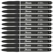 NEW 12x Sharpie S-Gel Retractable 0.7mm Pen Black Box BULK Pens Gel Smooth