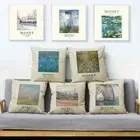 Nordic Style Claude Monet Abstract Impressionist Pillow Abstract Cushion Cover