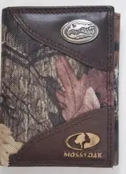 ZEP PRO NCAA FLORIDA GATORS MOSSY OAK Camo Trifold Wallet Tin Gift Box