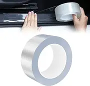 Car Door Sill Protector Bumper, Car Door Protector 3D Carbon Fiber Car Wrap Film Vinyl Automotive Wrap Film Car Door Sill Protection Car Door Edge Guards Strip Anti-Collision Fits (Transparent)