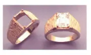 10x8 or 11x9mm Emerald 14kt White or Yellow Gold Textured Ring Setting Sz 9-12
