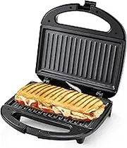 YASHE Toaster, Toast Plate, 750W Electric Grill and Sandwich Maker, Non-Stick Coating, Automatic Temperature, LED Indicator, Cool Touch Handle