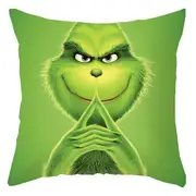 Christmas The Grinch Cushion Cover Green Monster Throw Pillow Case Xmas Sofa Decoration