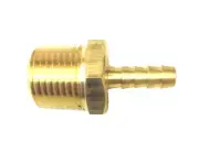 Brass Fitting 1/4" Hose Barb x 1/2 NPT - Solid Brass- Hose Barb x Male Pipe-USA