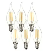 6x E14 4W 6W Dimmable LED Candle Filament Light Bulbs Lamps Edison SES Durable