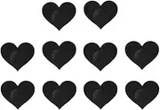 QionWon 5 Pairs Invisible Nipple Covers Sexy Round Petals Heart Shape Breast Pasties Adhesive Bra Chest Stickers for Women Girls Party Black