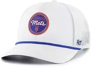 47 Brand NY New York Mets Fairway Trucker Cap, Adjustable Snapback Hat White, White, One Size