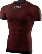 Sixs TS1, functional shirt shortsleeve unisex , color: Dark Red/Black , size: 3Xl/4XL