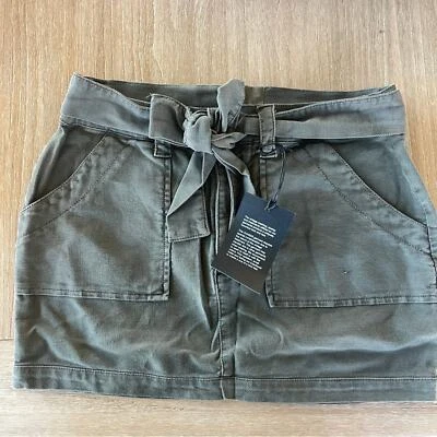 Chaser Revolve Vintage Canvas Surplus Mini Skirt Canteen Green M NWT