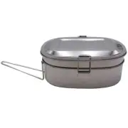 Stainless Steel Oval 3 Piece Cookware Set With Handle Camping Outdoor Living Set