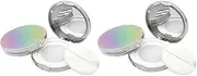 CALLARON 2pcs Box Powder Box Travel Mini Plastic Loose Powder Cases Cushion Foundation Case Cosmetic Empty Powder Puff Loose Powder Containers Clamshell Care Powder Abs Compact