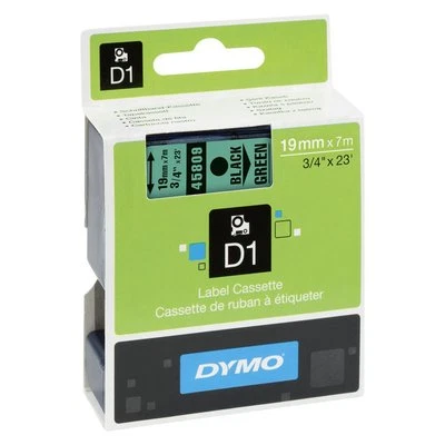 Dymo D1 Standard Self-Adhesive Labels for LabelManager Printers BLK ON GREEN