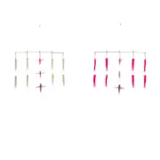 [AFN Fishing & Outdoors] Teaser Bar with 8 Squid & 3 Bird 90cm - Lumo/Pink